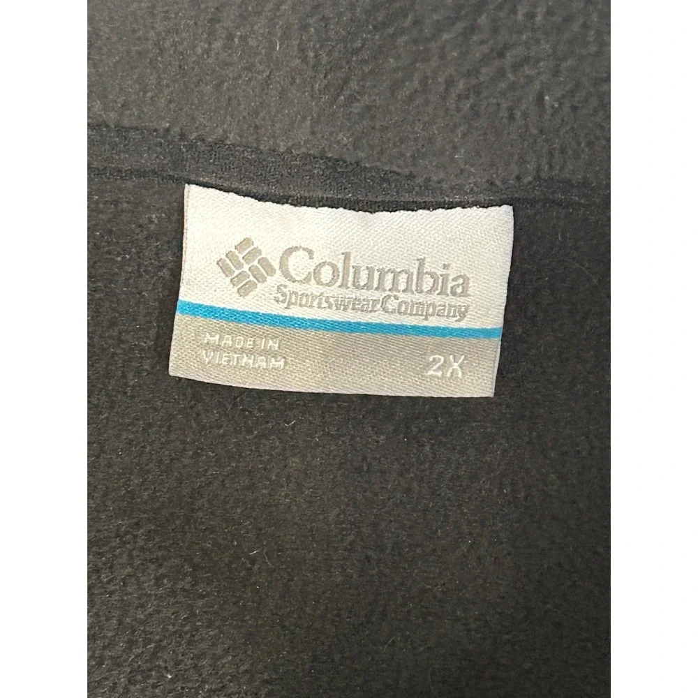 Columbia Mens Black Softshell Fleece Lined Full Zip Jacket Size 2X Big & Tall